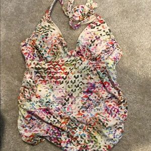 Athleta Tankini W/Ruched Detailing, Small